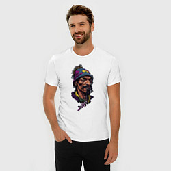 Футболка slim-fit Snoop dogg head, цвет: белый — фото 2