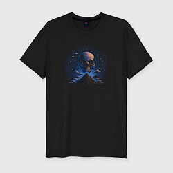 Футболка slim-fit Череп и гора, цвет: черный