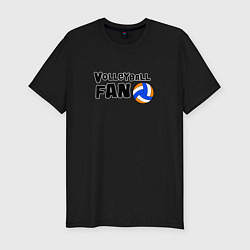 Футболка slim-fit Фанат волейбола, цвет: черный