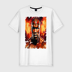 Футболка slim-fit Майк Тайсон огненный боксер, цвет: белый