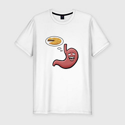 Футболка slim-fit Желудок в ожидании пирога, цвет: белый