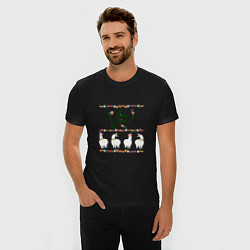 Футболка slim-fit Четыре ламы альпаки: i love you, цвет: черный — фото 2