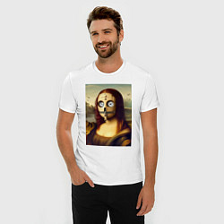 Футболка slim-fit Mona Lisa in a mask - steampunk, цвет: белый — фото 2