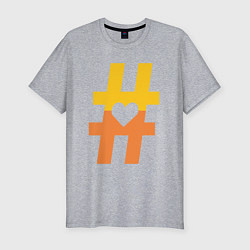 Футболка slim-fit Хештег сердце, цвет: меланж