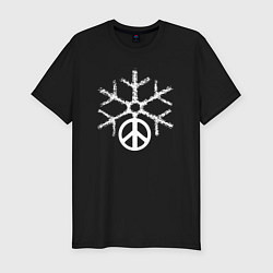 Футболка slim-fit Peace snow, цвет: черный