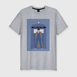 Футболка slim-fit Доктор и ТАРДИС, цвет: меланж