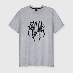 Мужская slim-футболка Alone чёрный шрифт