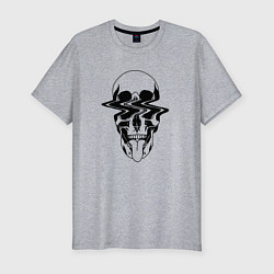 Футболка slim-fit Глитч череп, цвет: меланж