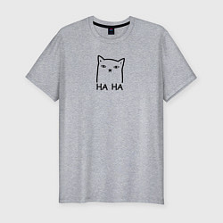 Футболка slim-fit Cat ha ha black, цвет: меланж