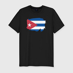 Футболка slim-fit Флаг Кубы, цвет: черный
