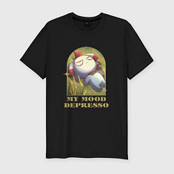 Футболка slim-fit My mood Depresso Palworld, цвет: черный