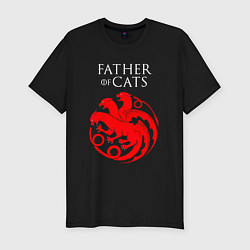 Футболка slim-fit Отец котов - Father of cats, цвет: черный