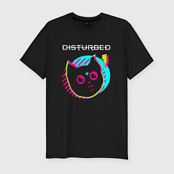 Футболка slim-fit Disturbed rock star cat, цвет: черный