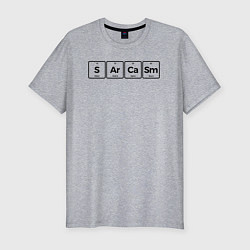 Мужская slim-футболка Сарказм - периодическая система химических элемент