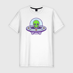 Футболка slim-fit Green alien, цвет: белый