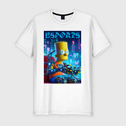 Футболка slim-fit Cyber Bart Simpson - esport, цвет: белый