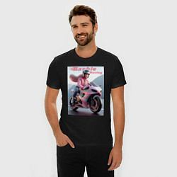 Футболка slim-fit Barbie racing - ai art, цвет: черный — фото 2