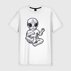 Футболка slim-fit Baby alien, цвет: белый