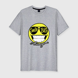 Футболка slim-fit Smile big always, цвет: меланж