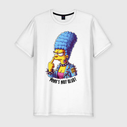 Футболка slim-fit Marge Simpson - punks not dead motto, цвет: белый