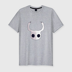 Футболка slim-fit Hollow Knight - жуткая маска, цвет: меланж