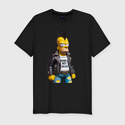 Футболка slim-fit The harsh Homer Simpson - punks not dead, цвет: черный