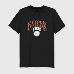 Футболка slim-fit New York knicks suga glitch NBA, цвет: черный