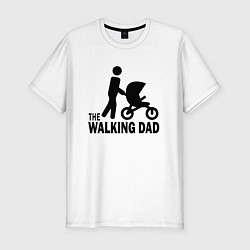 Мужская slim-футболка The walking dad with child