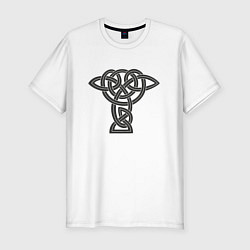 Футболка slim-fit Скандинавский черный узор, цвет: белый