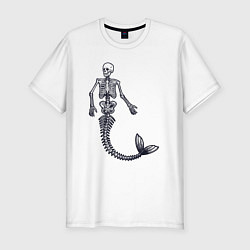 Мужская slim-футболка Скелет русалки
