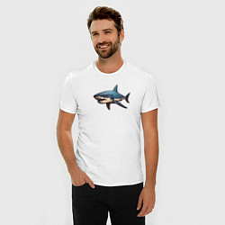 Футболка slim-fit Злая большая белая акула, цвет: белый — фото 2