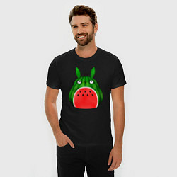 Футболка slim-fit Тоторо арбузик, цвет: черный — фото 2