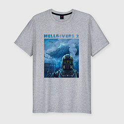 Футболка slim-fit Helldivers 2: ПТСР, цвет: меланж