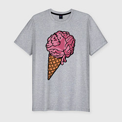 Футболка slim-fit Brain ice cream, цвет: меланж