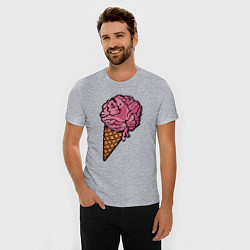 Футболка slim-fit Brain ice cream, цвет: меланж — фото 2