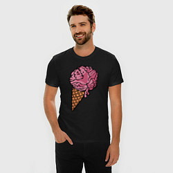Футболка slim-fit Brain ice cream, цвет: черный — фото 2