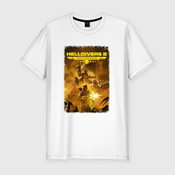 Футболка slim-fit Helldivers 2: Battleground, цвет: белый