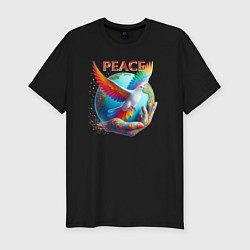 Футболка slim-fit Голубь мира peace, цвет: черный