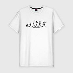 Мужская slim-футболка Эволюция ИИ киборг