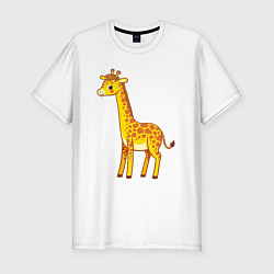 Футболка slim-fit Добрый жираф, цвет: белый