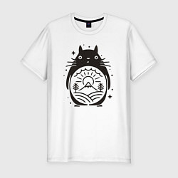 Футболка slim-fit Тоторо и природа, цвет: белый