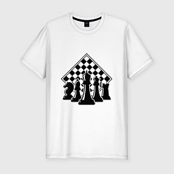 Футболка slim-fit The chessboard, цвет: белый