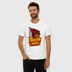 Футболка slim-fit Dragon papa, цвет: белый — фото 2