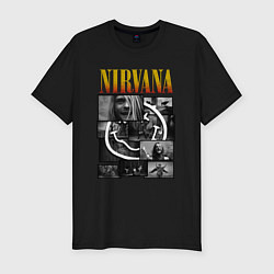 Футболка slim-fit Nirvana kurt krist dave, цвет: черный