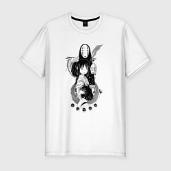 Футболка slim-fit Унесённые призраками Хаку Тихиро, цвет: белый