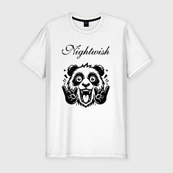 Футболка slim-fit Nightwish - rock panda, цвет: белый