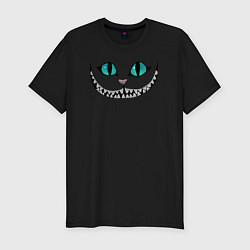 Мужская slim-футболка Улыбка кота Чешира