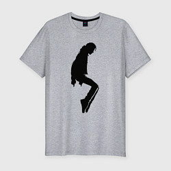 Мужская slim-футболка Черный силуэт Майкла Джексона