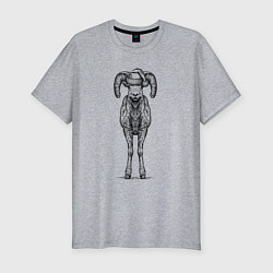 Футболка slim-fit Новогодний барашек, цвет: меланж