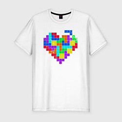 Футболка slim-fit Color tetris, цвет: белый